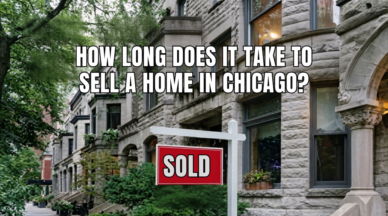 Sold sign in front of a Chicago greystone townhome on a tree-lined North Side street - Dee Savic, Chicago Realtor®