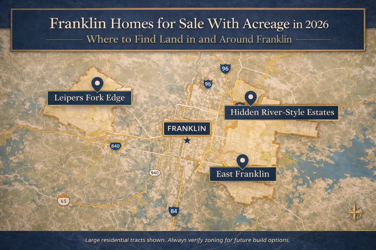 Franklin, TN Homes for Sale With Acreage, Where to Find Land Without Leaving Town