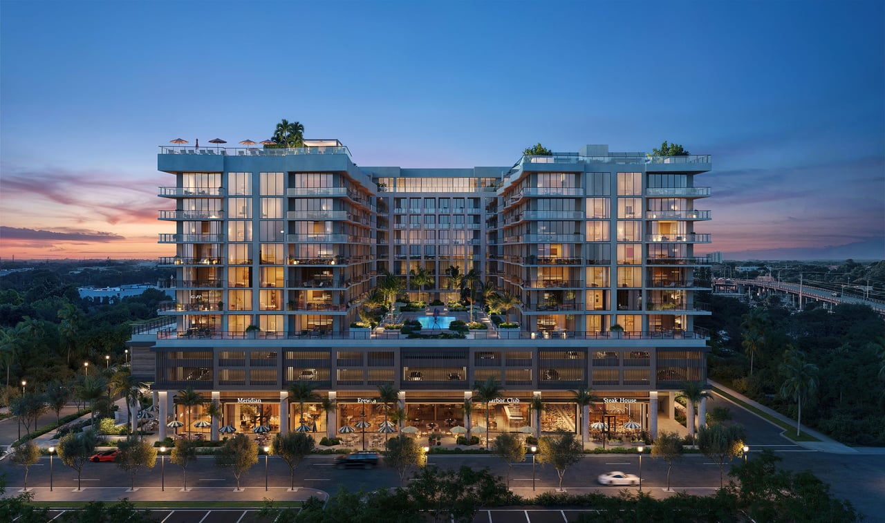 Rooftop pool and amenity deck at a new West Palm Beach condo development for young professionals