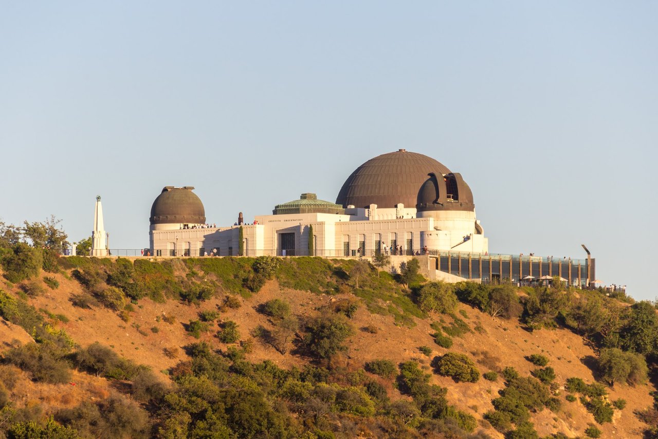 Griffith Observatory above the hillside in Los Angeles, photographed in 2012