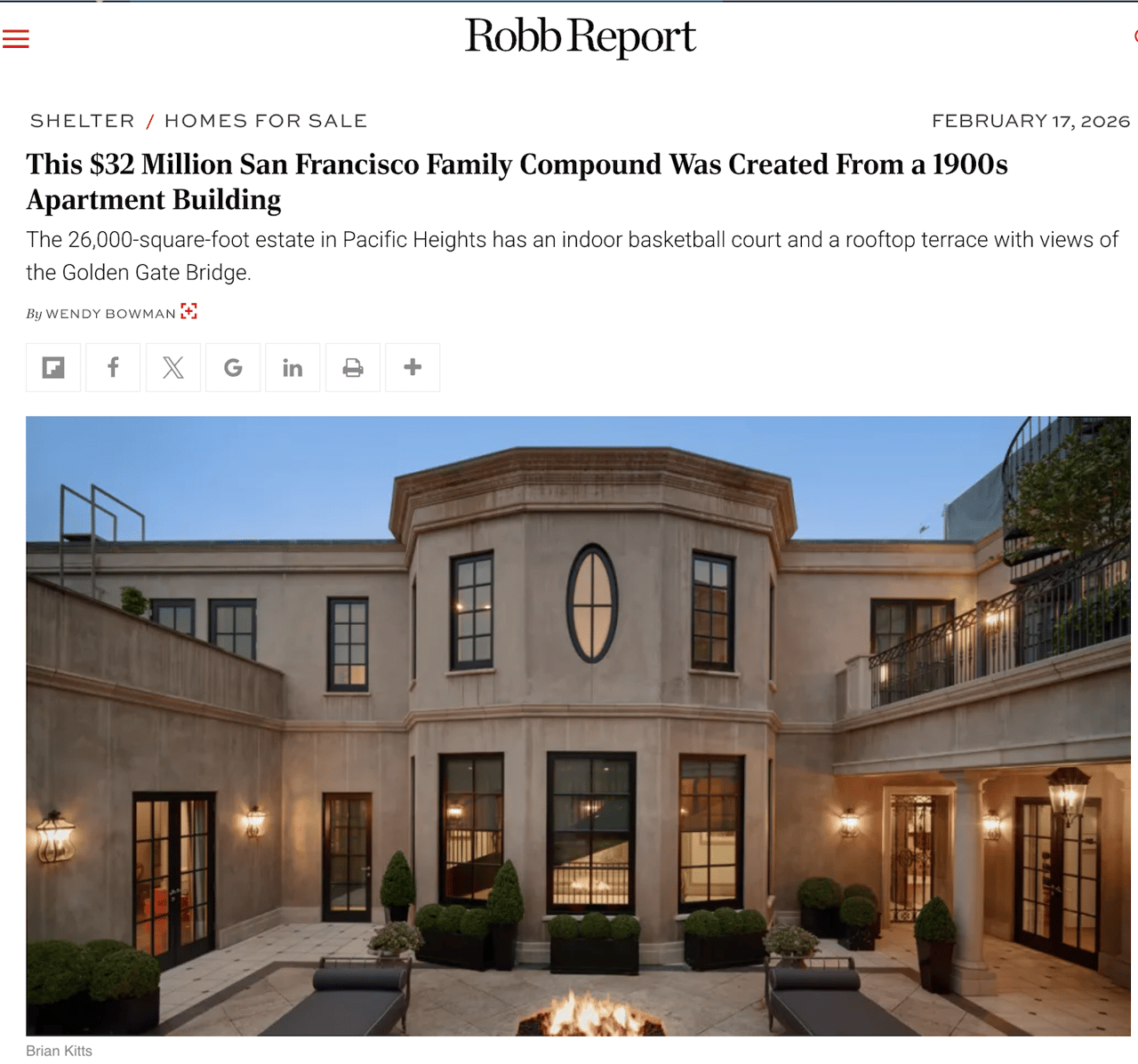 Featured in Robb Report Homes For Sale