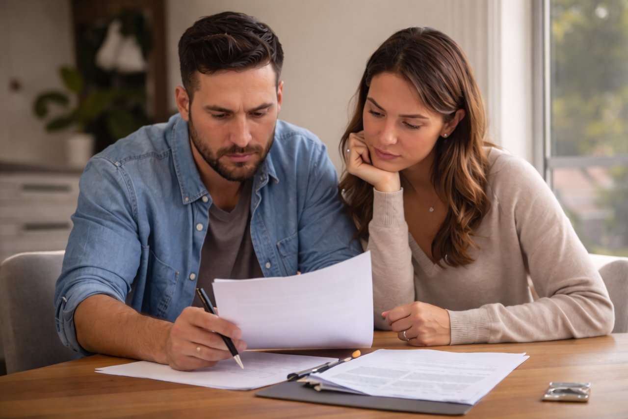 Buyers reviewing information together while assessing how competitive the housing market is in Connecticut