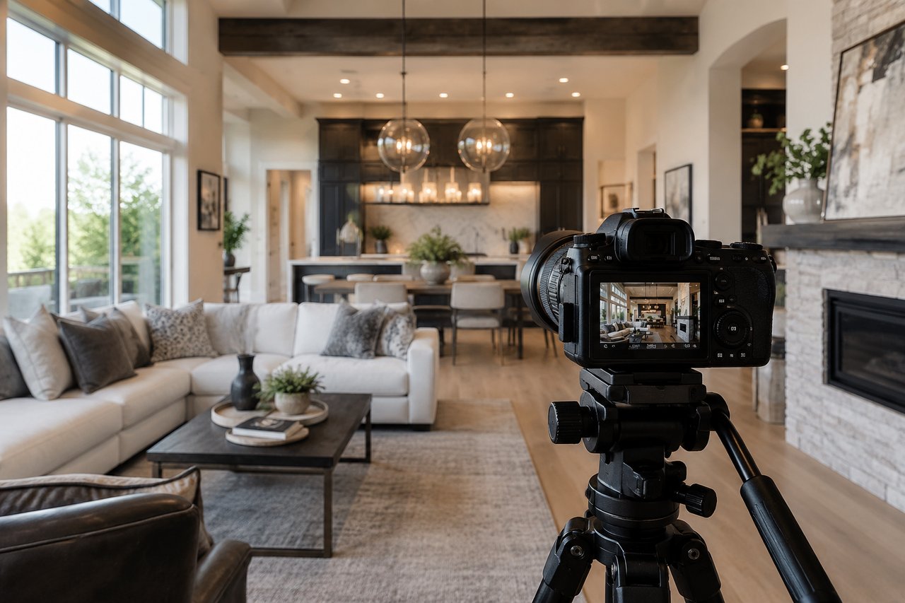 Professional real estate videography capturing a modern luxury home interior in Nashville, showcasing high-end finishes, open-concept living spaces, and premium marketing for luxury real estate listings.