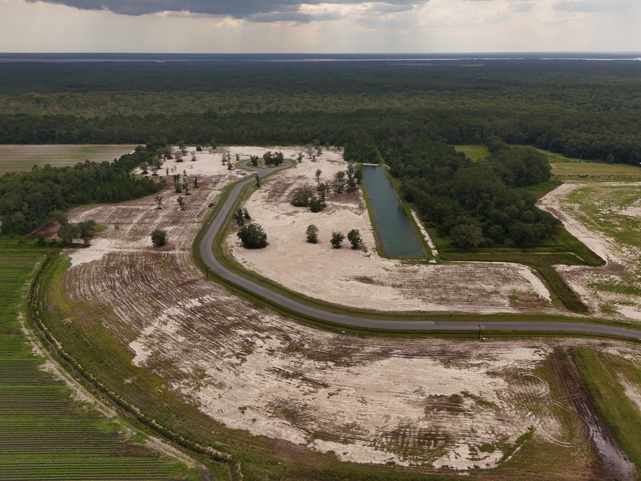 Drone View of Iron Branch New Construction Homes and Homesites