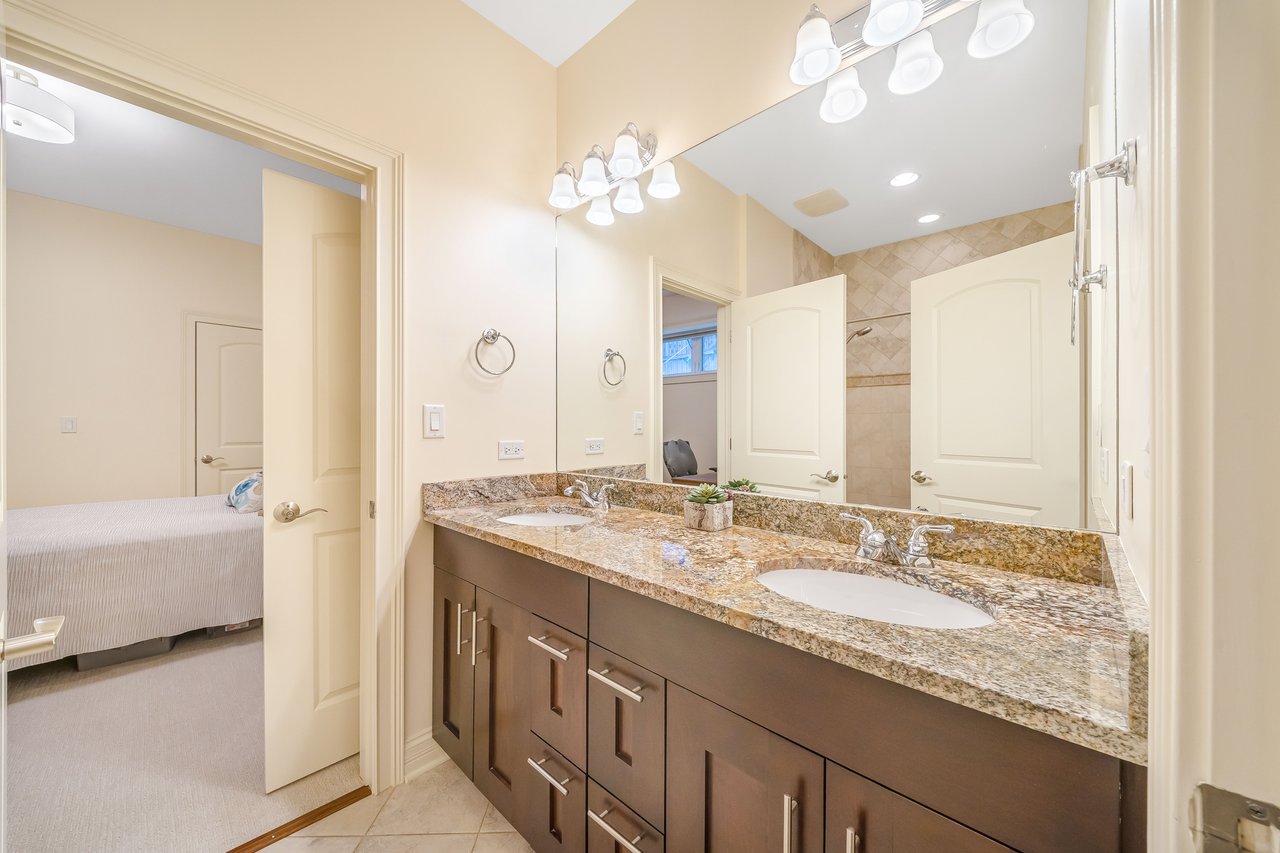 Jack and Jill bathroom with double vanity