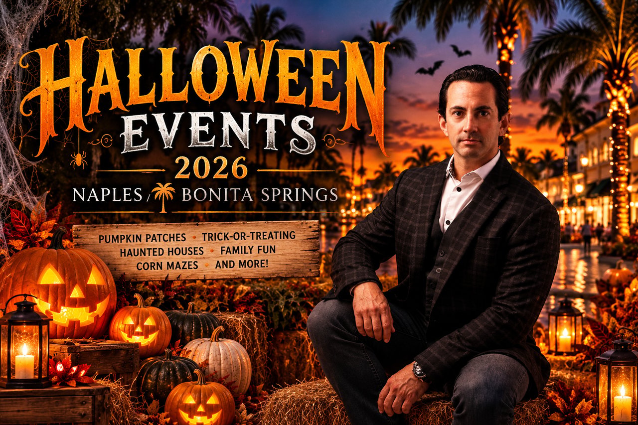 Halloween events 2026 in Naples and Bonita Springs, featuring pumpkin patches, trick-or-treating, haunted houses, and more.