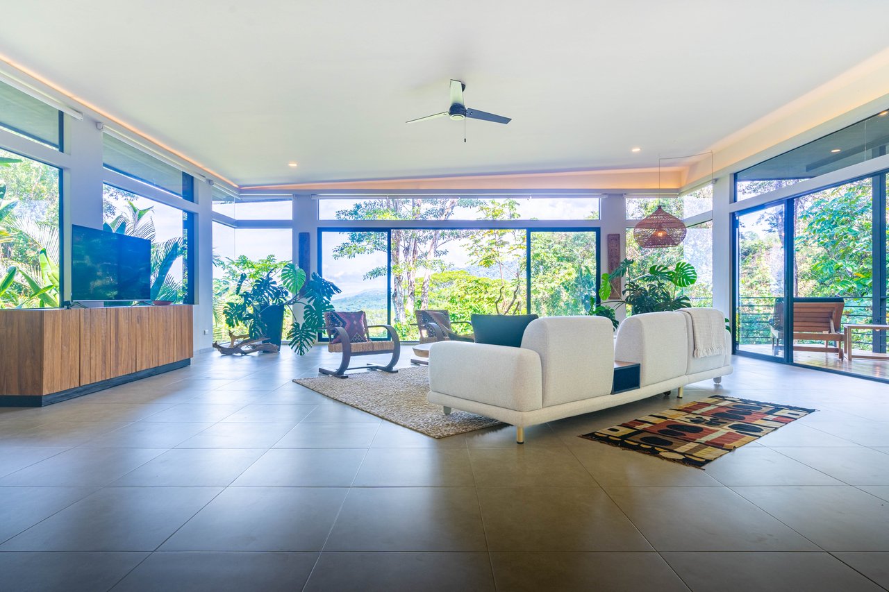 Escaleras Modern Elegance with Ocean Window Views and Jungle Tranquility, Dominical Costa Rica