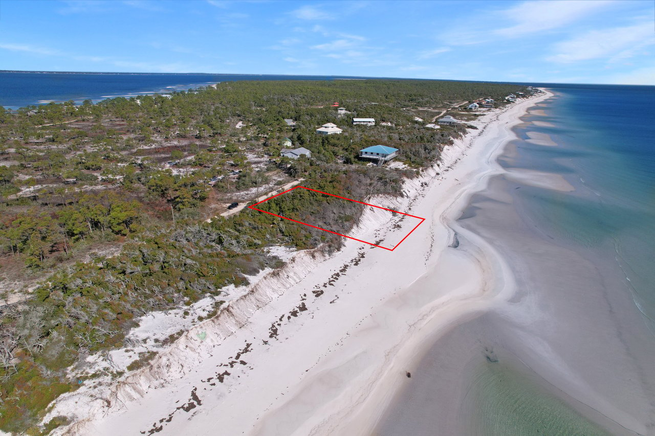 view of dog island carrabelle, florida with lot outline of 834 gulf shore drive