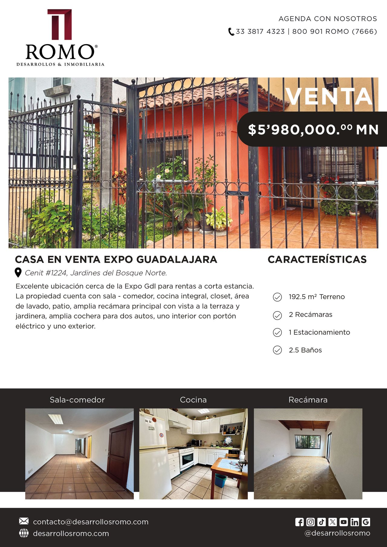 Casa en Venta por la Expo Guadalajara  $5'980,000.00 MN