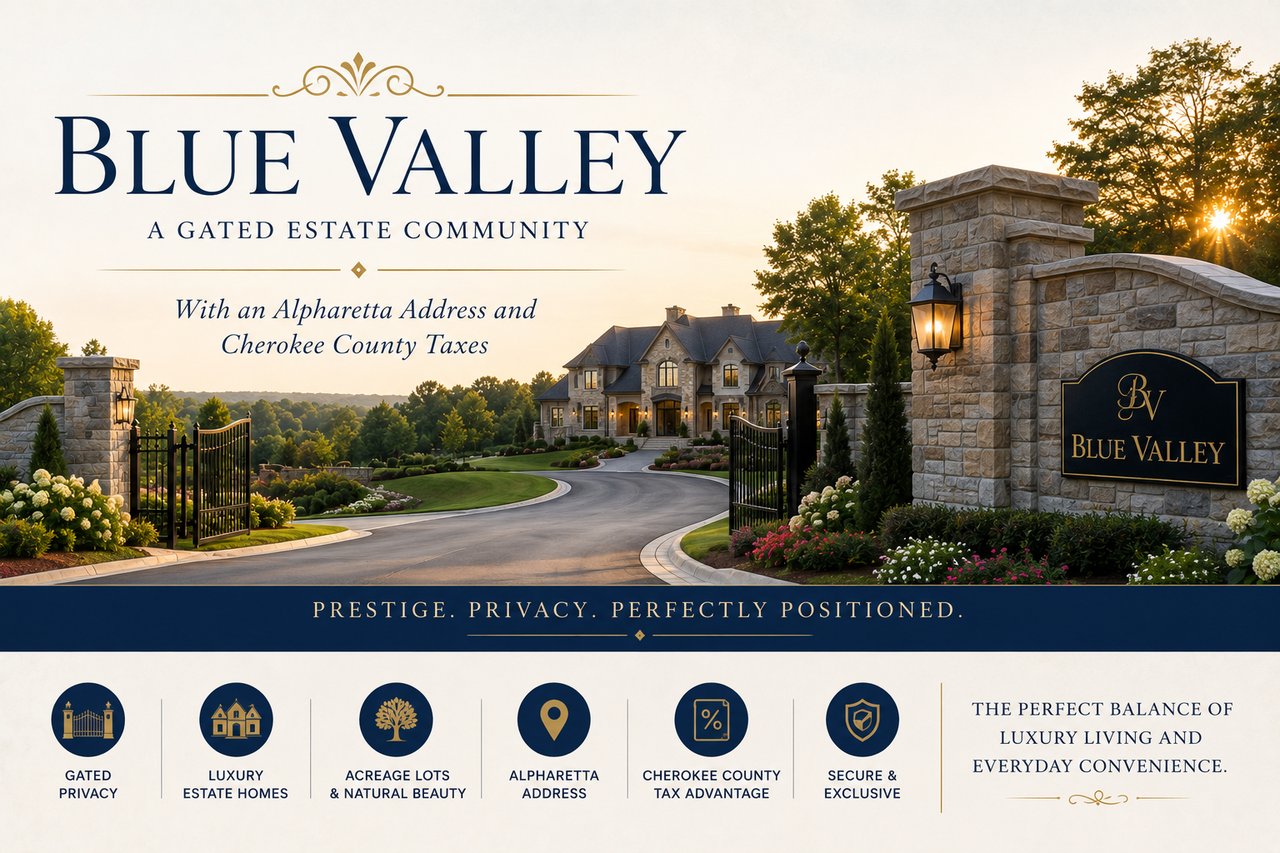 Blue Valley: A Gated Estate Community With an Alpharetta Address and Cherokee County Taxe cover