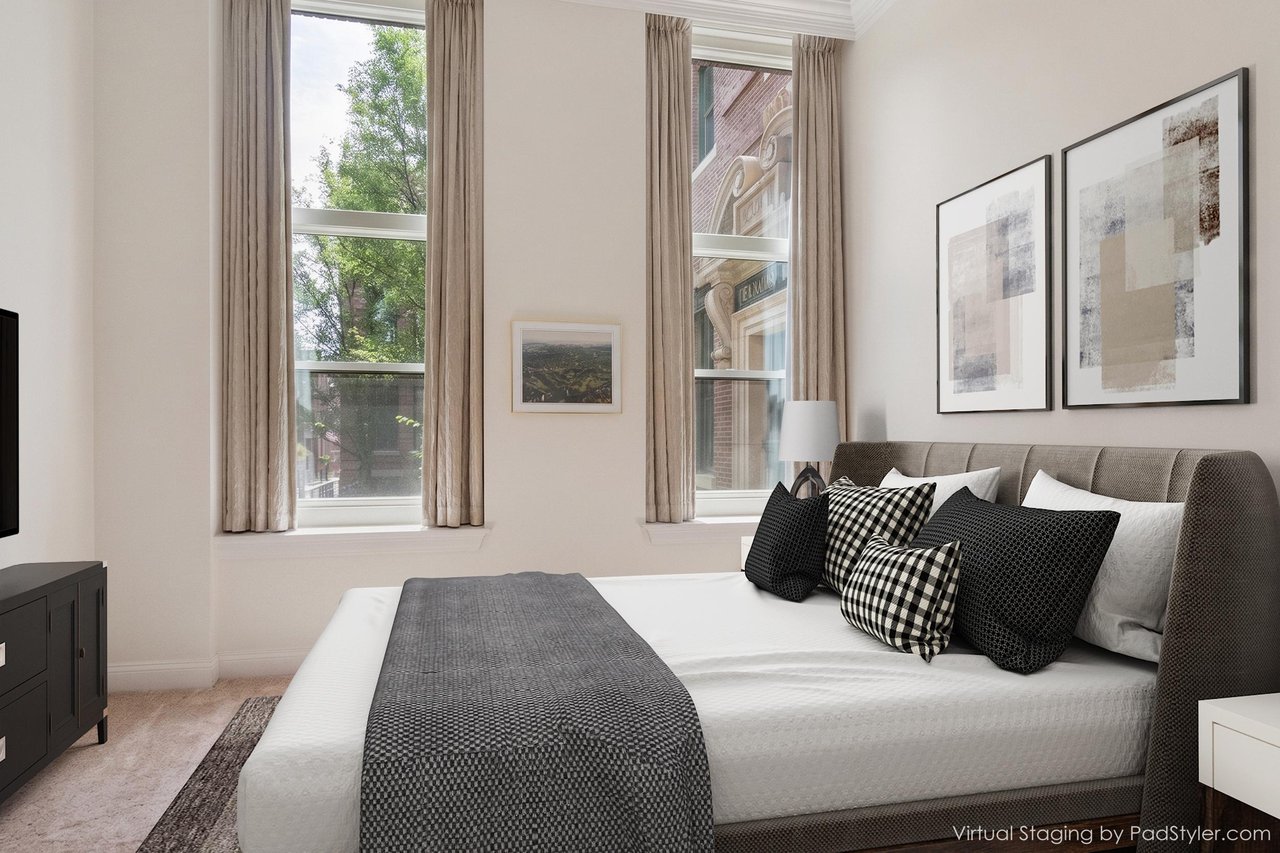 Study virtually staged as Bedroom 2