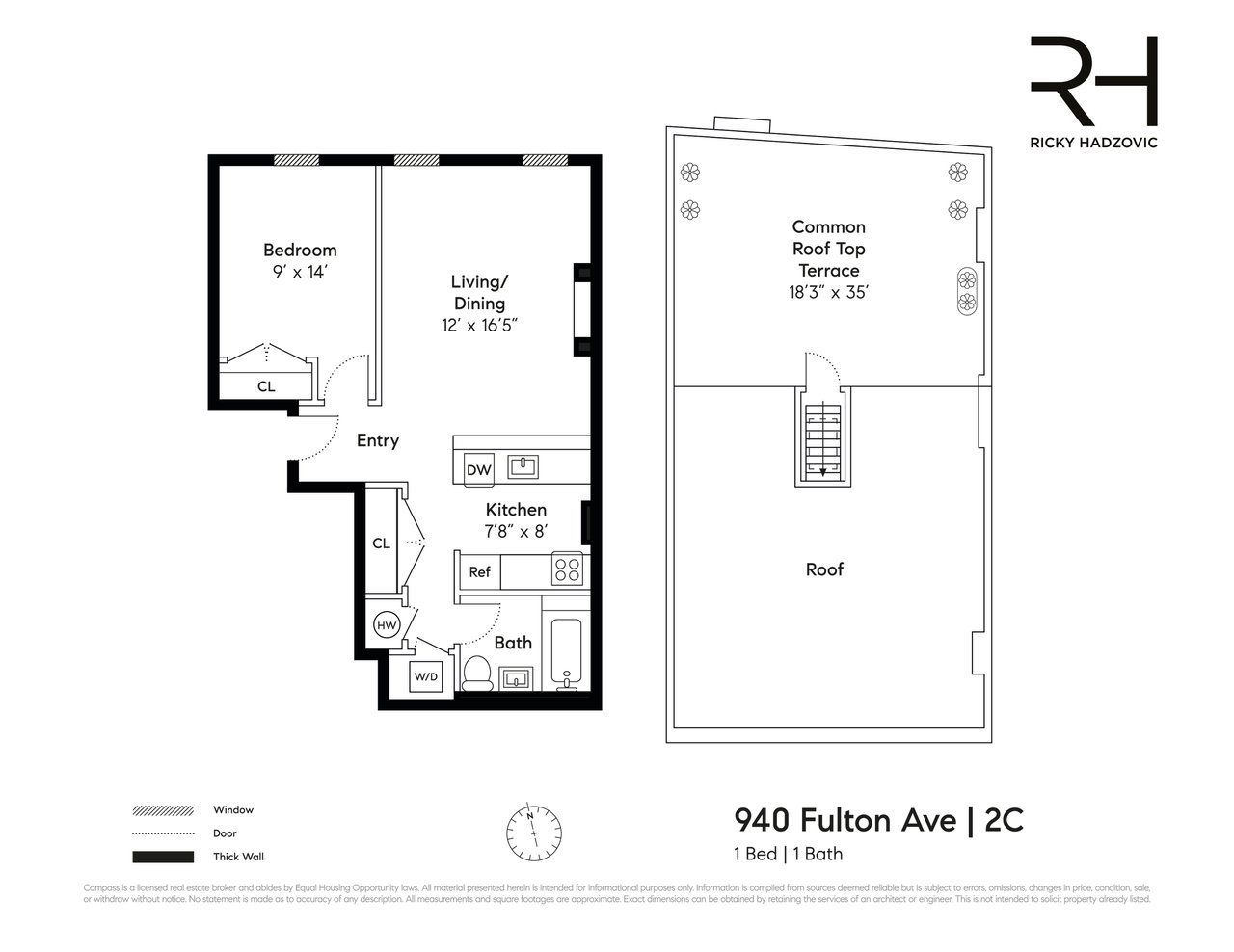 Lofty One Bedroom in Clinton Hill