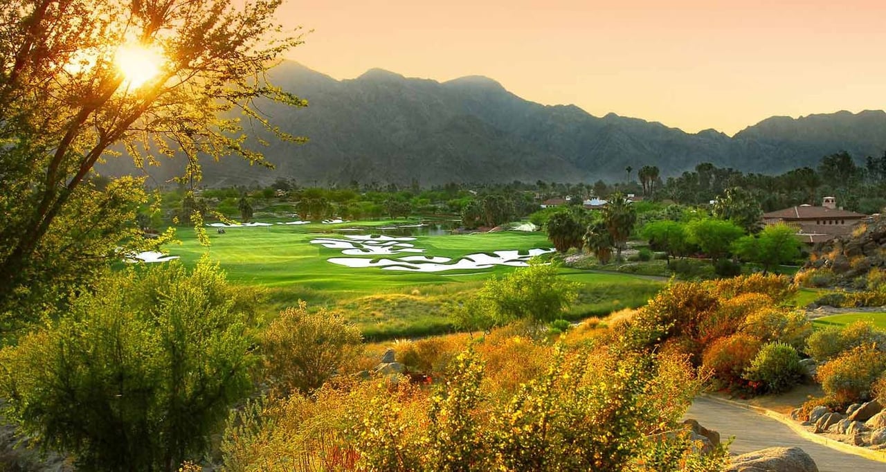 Tradition Golf Club golf course and Santa Rosa Mountain views in La Quinta, California