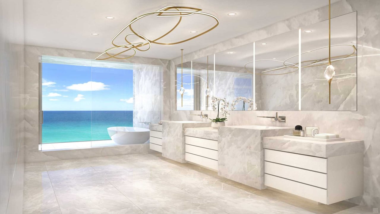 The Estates at Acqualina master bathroom 