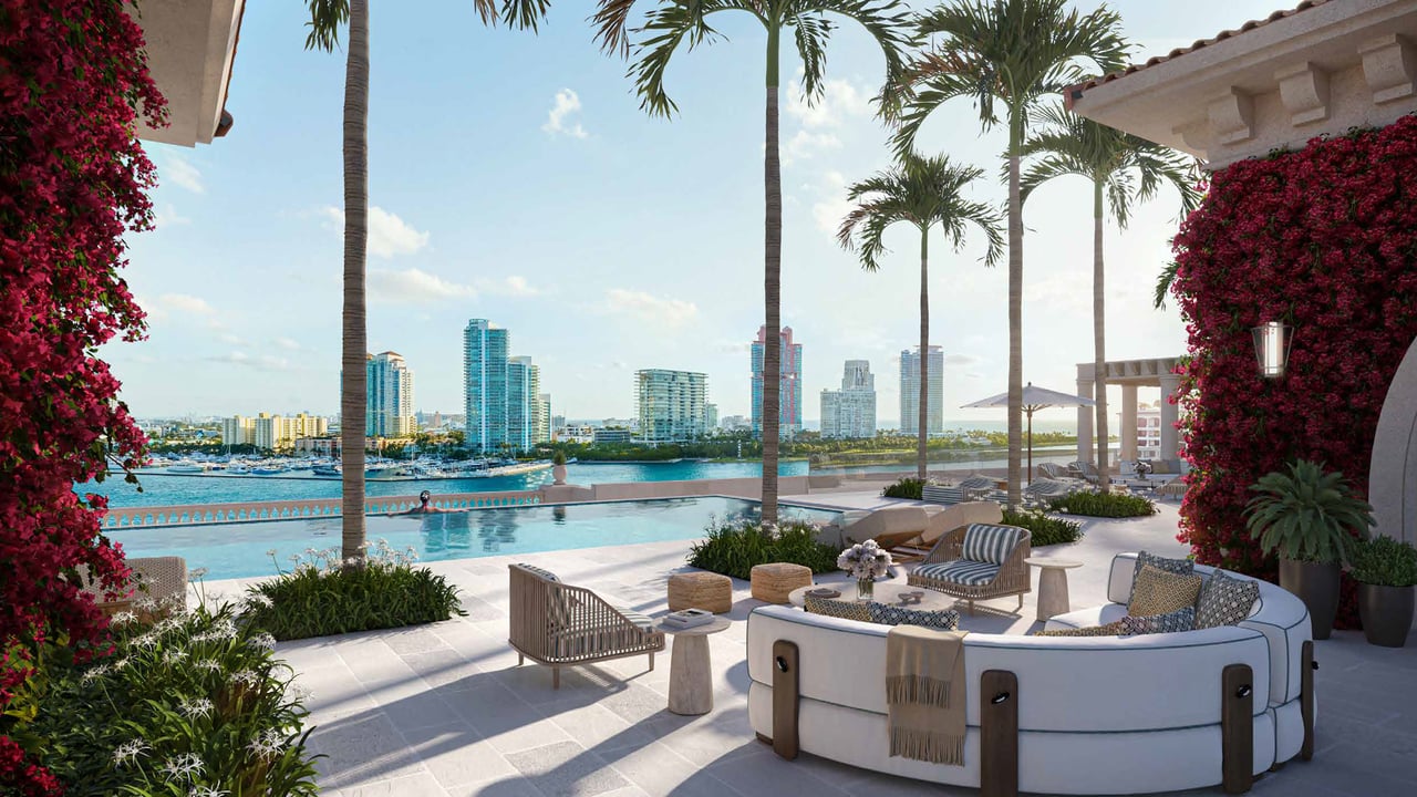 Six Fisher Island interior swimming pool 