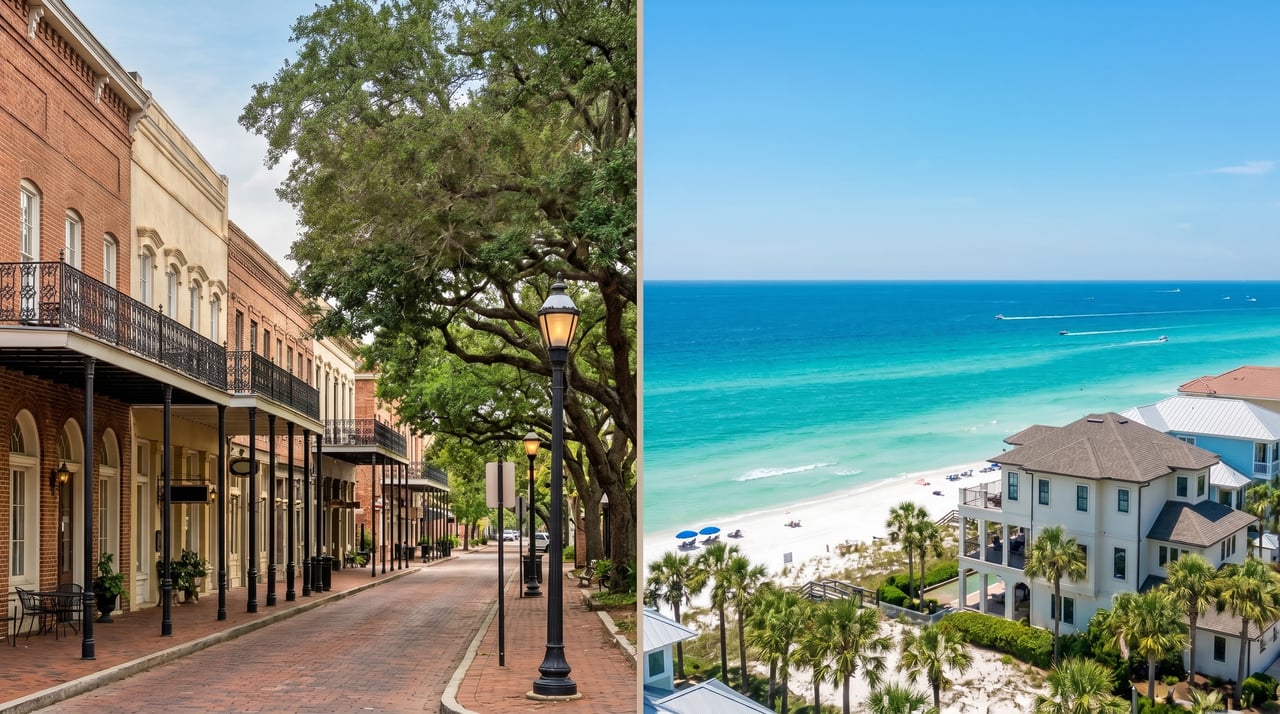 Living in Pensacola vs Destin Florida