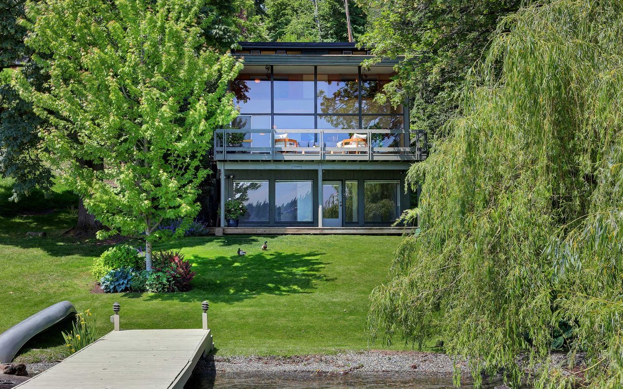 Distinctive Lakefront Mid-Century Nestled on a Private Lane in Seward Park