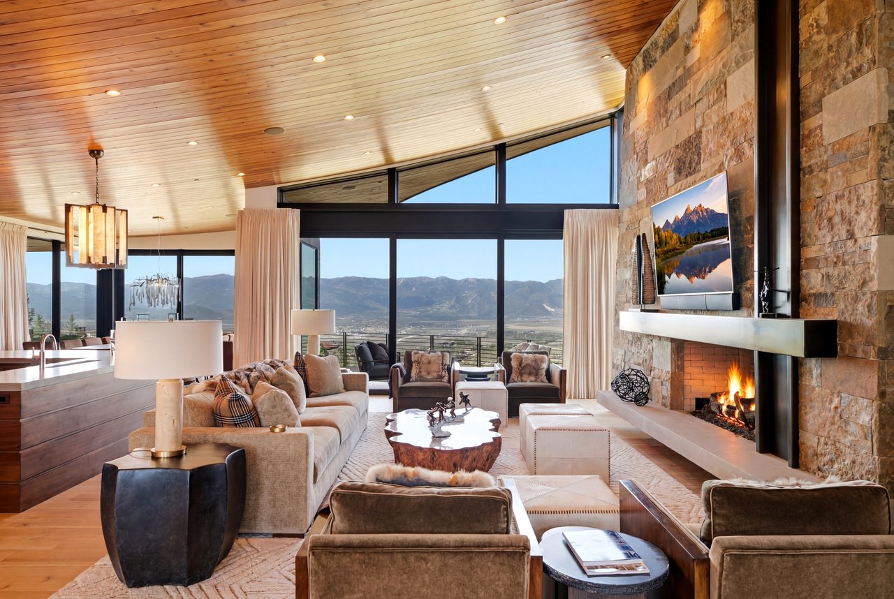 Top-of-Promontory Architectural Estate — Furnished & Turnkey - Front-Row Mountain Views
