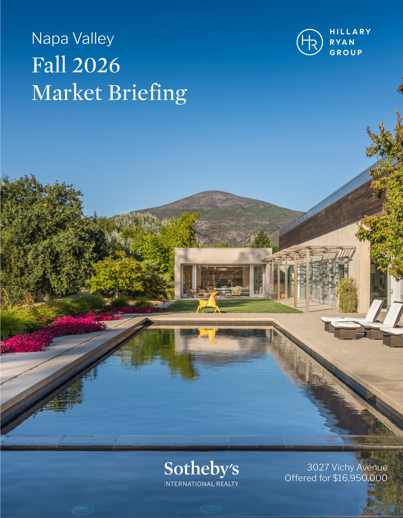 Napa Valley Fall 2026 Market Briefing cover with a modern home and reflecting pool.