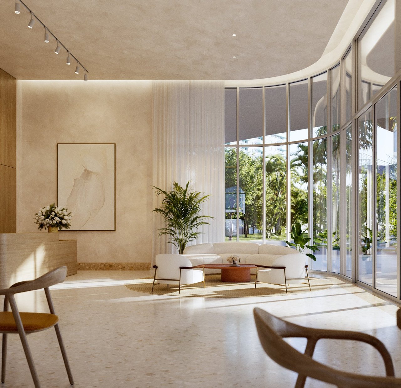 Residential Lobby at Five Park in Miami Beach