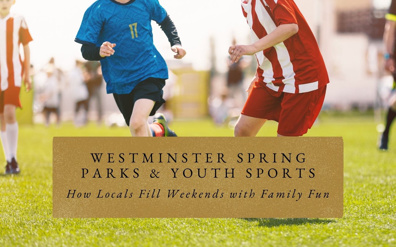 Youth soccer teams playing on turf fields at Apex Recreation Center in Westminster, CO, with families cheering during spring weekends.
