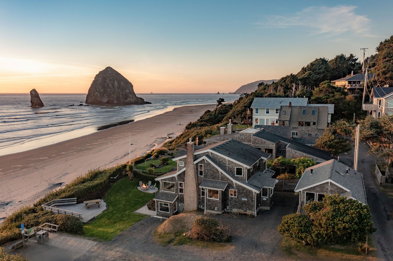 Cannon Beach Home, Legacy Property featuring two homes on the Ocean front with views of Haystack Rock
