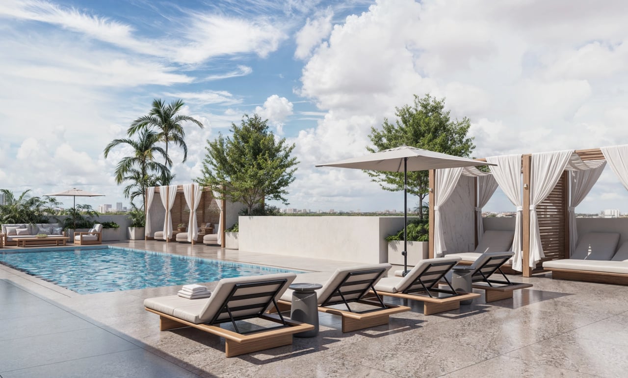 Millux Place rooftop swimming pool amenities 