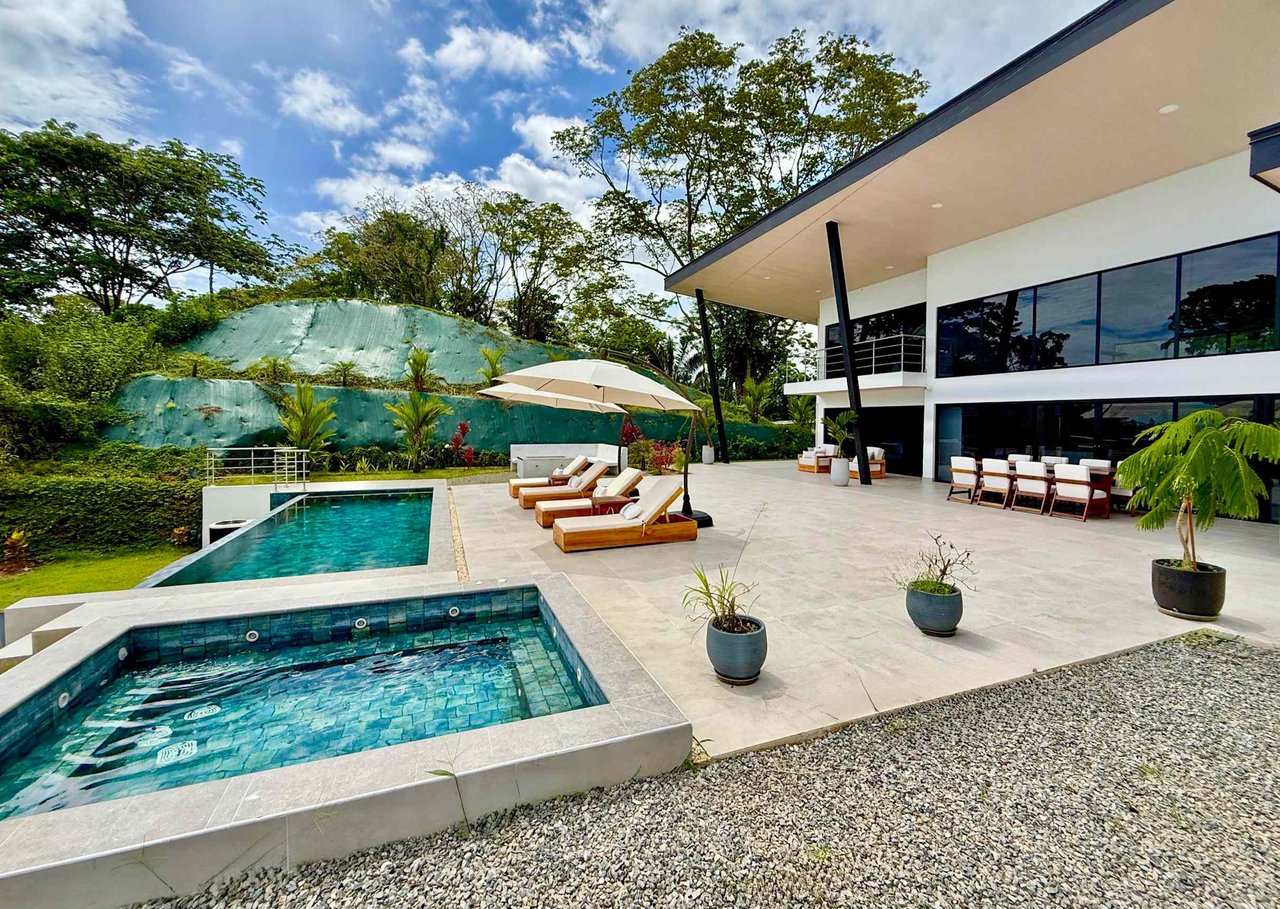 Brand New Modern Luxury 4-Bedroom Home with Pool and Incredible Panoramic Coastal & Ocean Views in Teancum at Tawal near Ojochal Costa Rica