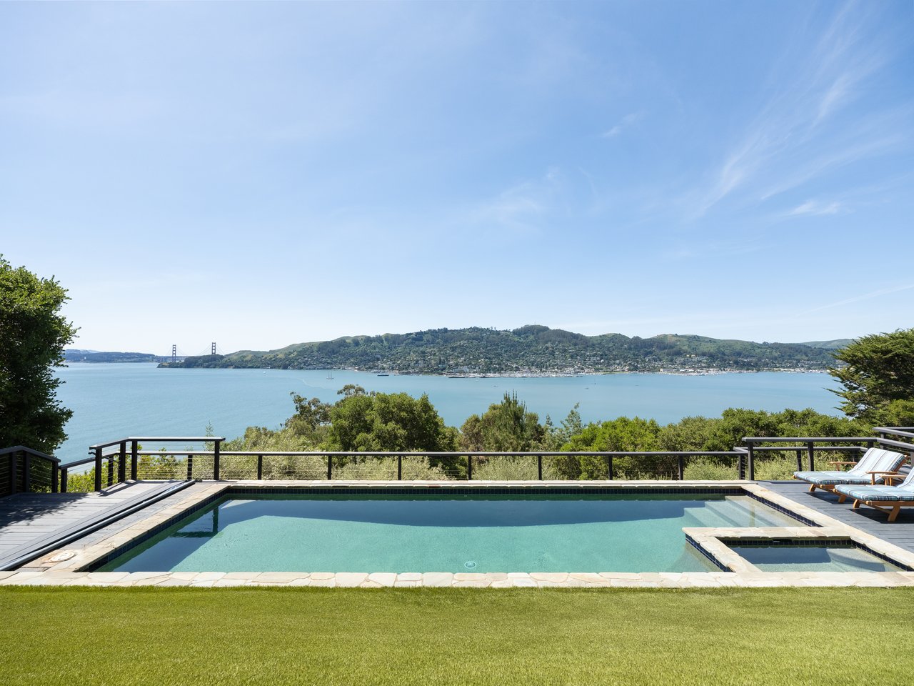 Exceptional Setting with views spanning San Francisco, the Golden Gate Bridge, Sausalito, and across the bay