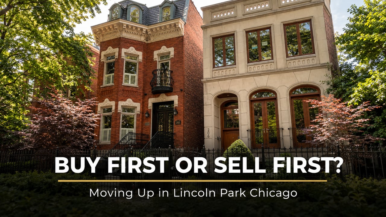  Lincoln Park Chicago residential street with classic greystones and brownstones 