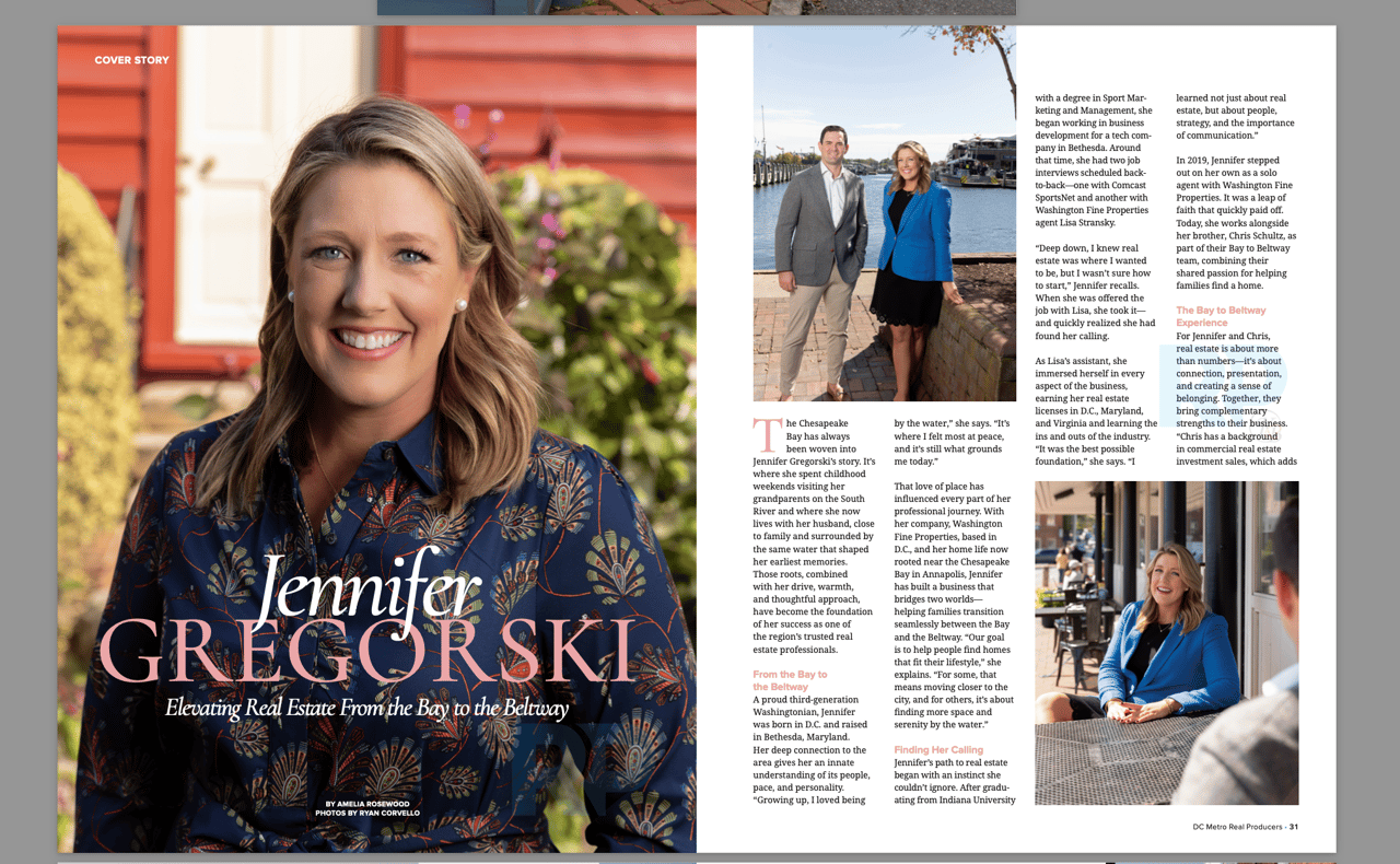 Jennifer Featured on Cover of D.C. Real Producers Magazine 
