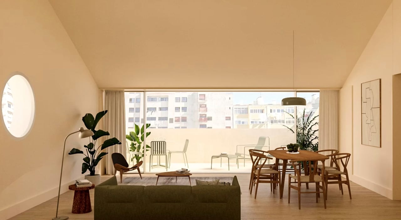 Elegant 3-Bedroom Duplex with Parking and Outdoor Space in Campo de Ourique, Lisbon