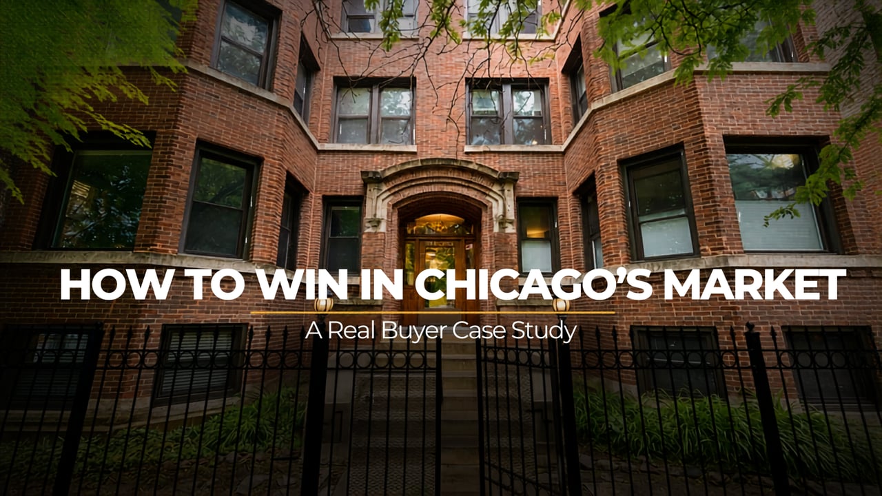 Historic Chicago brick courtyard building with arched entry and iron fence at 926 W Margate Terrace in Chicago