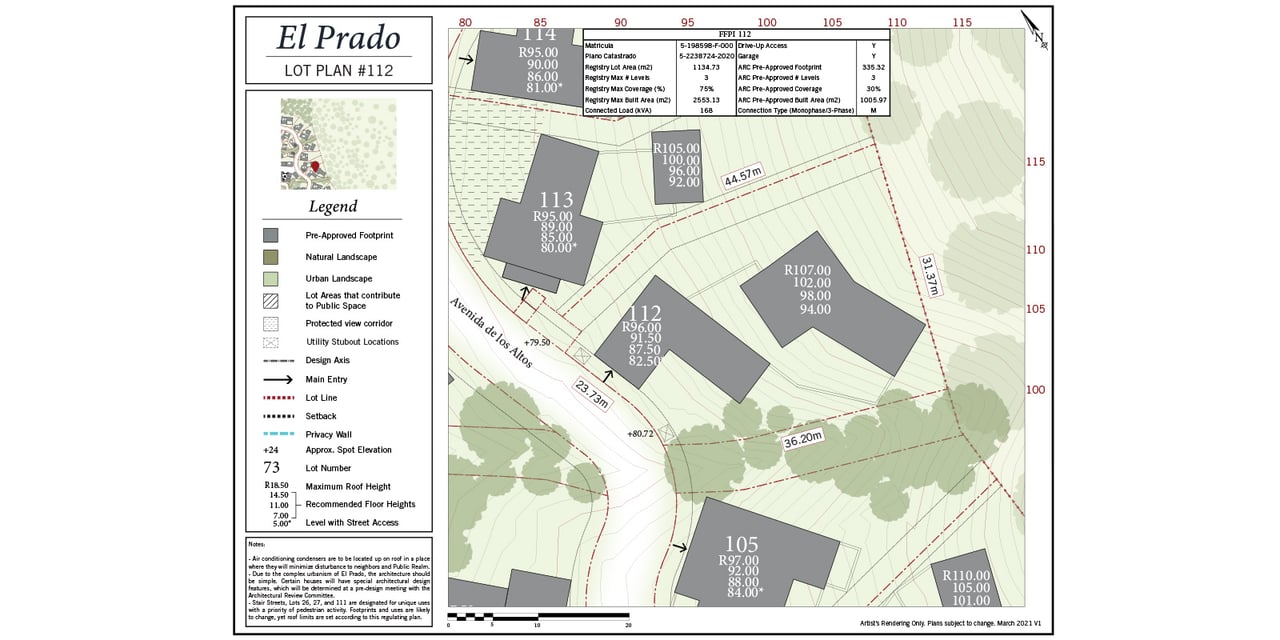 Lot 112 Avenida de los Altos | Expansive Ocean-View Lot in El Prado – 1,005 m² Custom Homesite in Las Catalinas