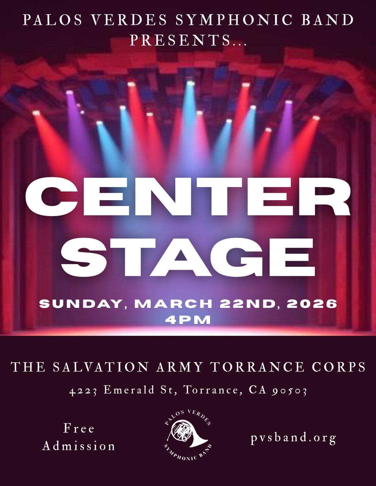 Palos Verdes Symphonic Band Spring Concert "Center Stage"