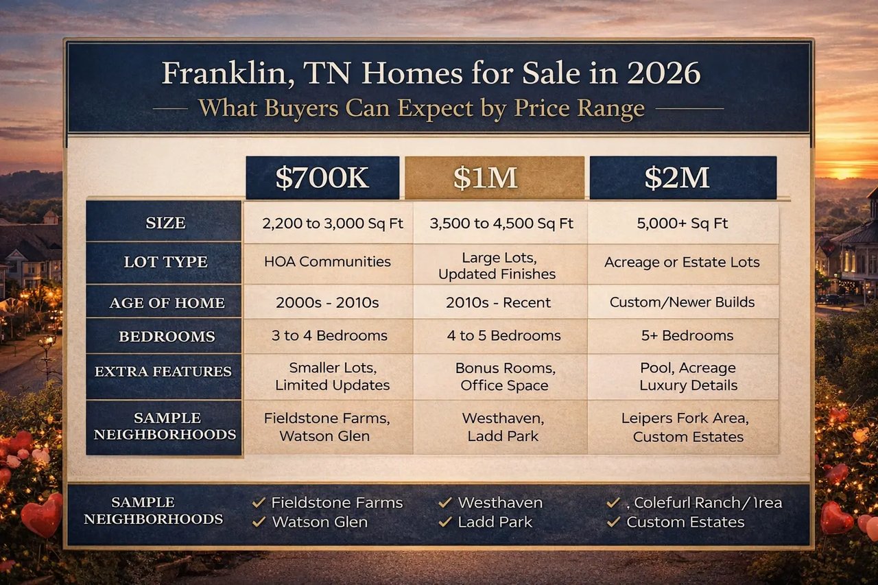 Franklin, TN Homes for Sale in 2026, What Buyers Need to Know Right Now