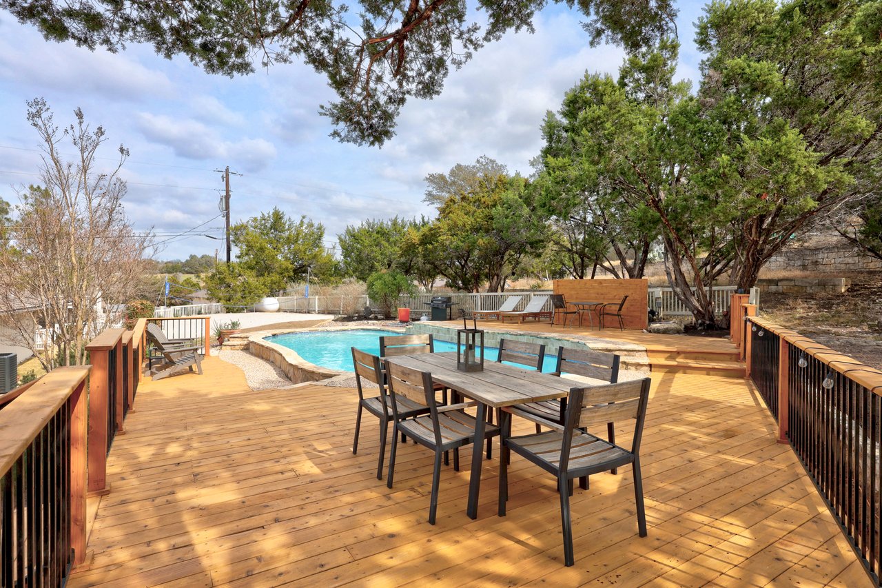 The Ultimate Hilltop Modern Ranch Escape | Upgraded Deck w/ Pool, Panoramic Views, Near Lake Travis and Golf Course