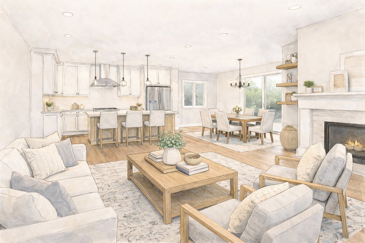 Staged empty home showing furnished layout to improve buyer perception on the Central Coast in San Luis Obispo County