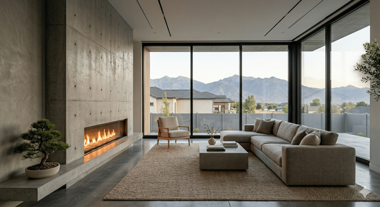 Ultra-realistic modern luxury living room