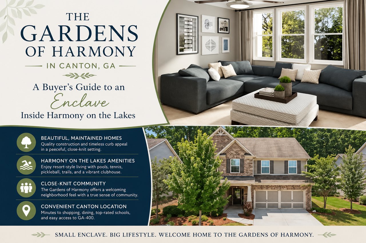 The Gardens of Harmony in Canton, GA: A Buyer's Guide to an Enclave Inside Harmony on the Lakes cover