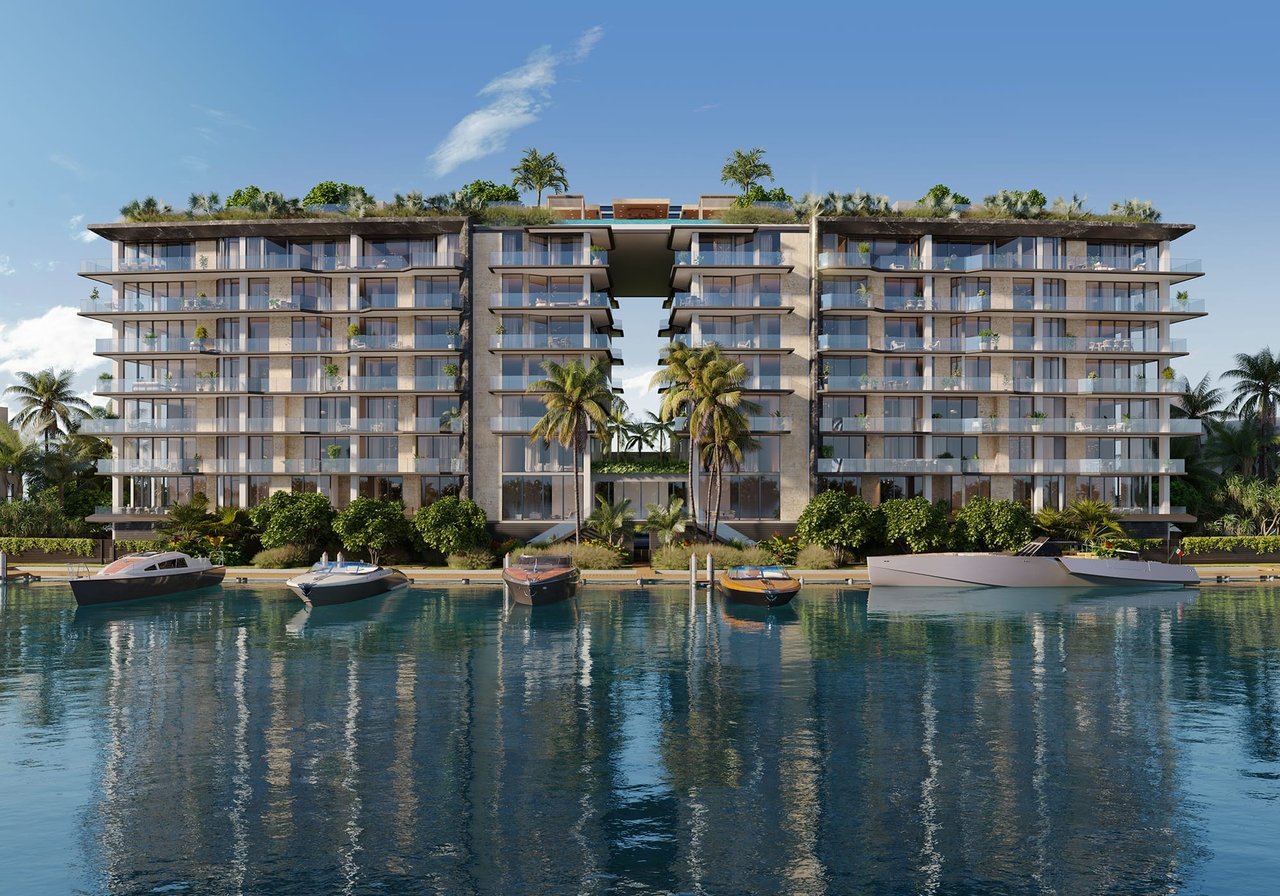Waterfront Building Exterior rendering at Bay Harbor Towers in Bay Harbor Islands, Florida.