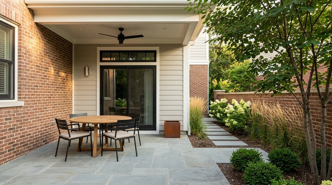 A private condo patio in Wheeling Il