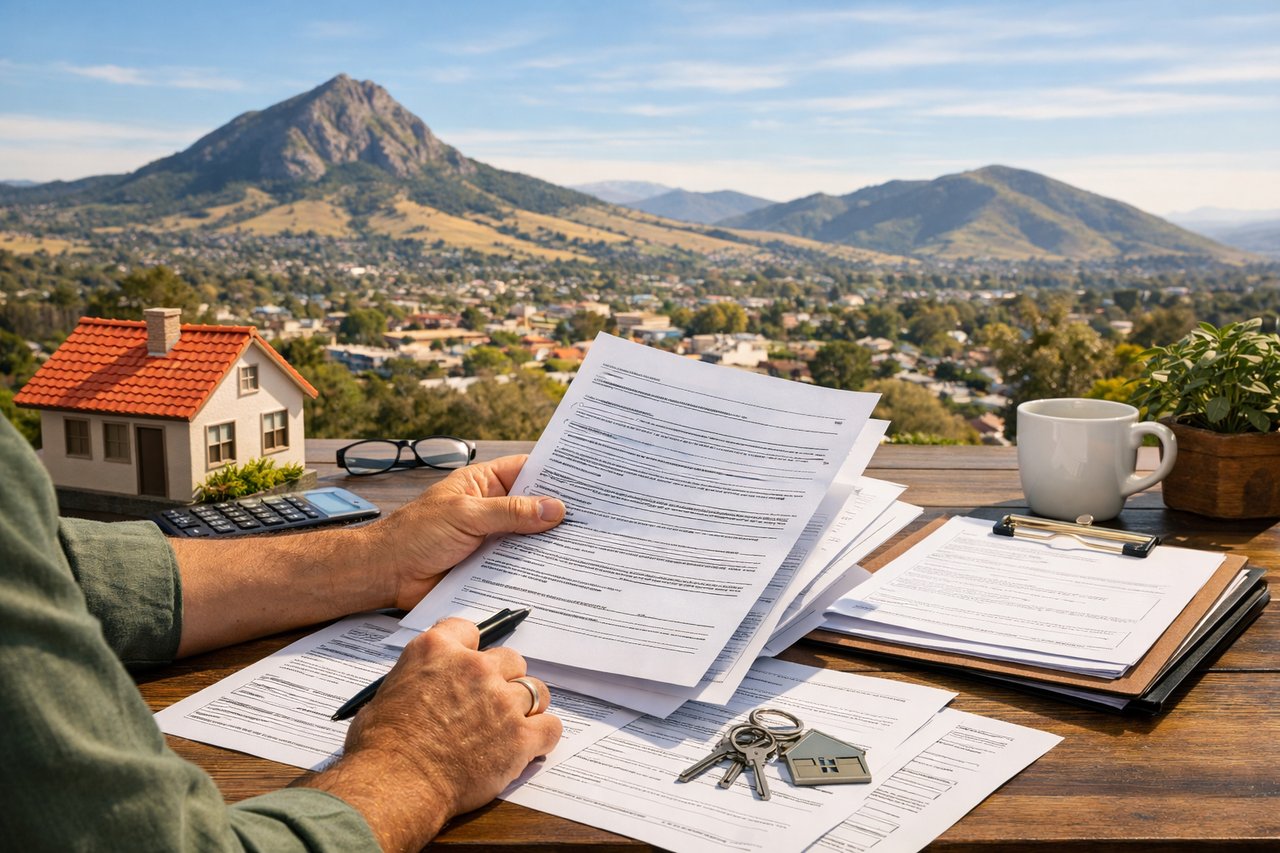 Seller reviewing required real estate documents for selling a home in San Luis Obispo County on the Central Coast