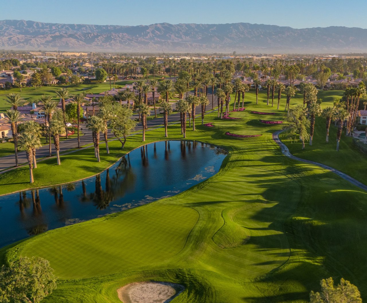 Rancho La Quinta Country Club golf course and Santa Rosa Mountain views in La Quinta, California