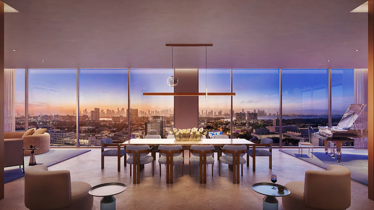 Ritz-Carlton South Beach interior panoramic city view living room 