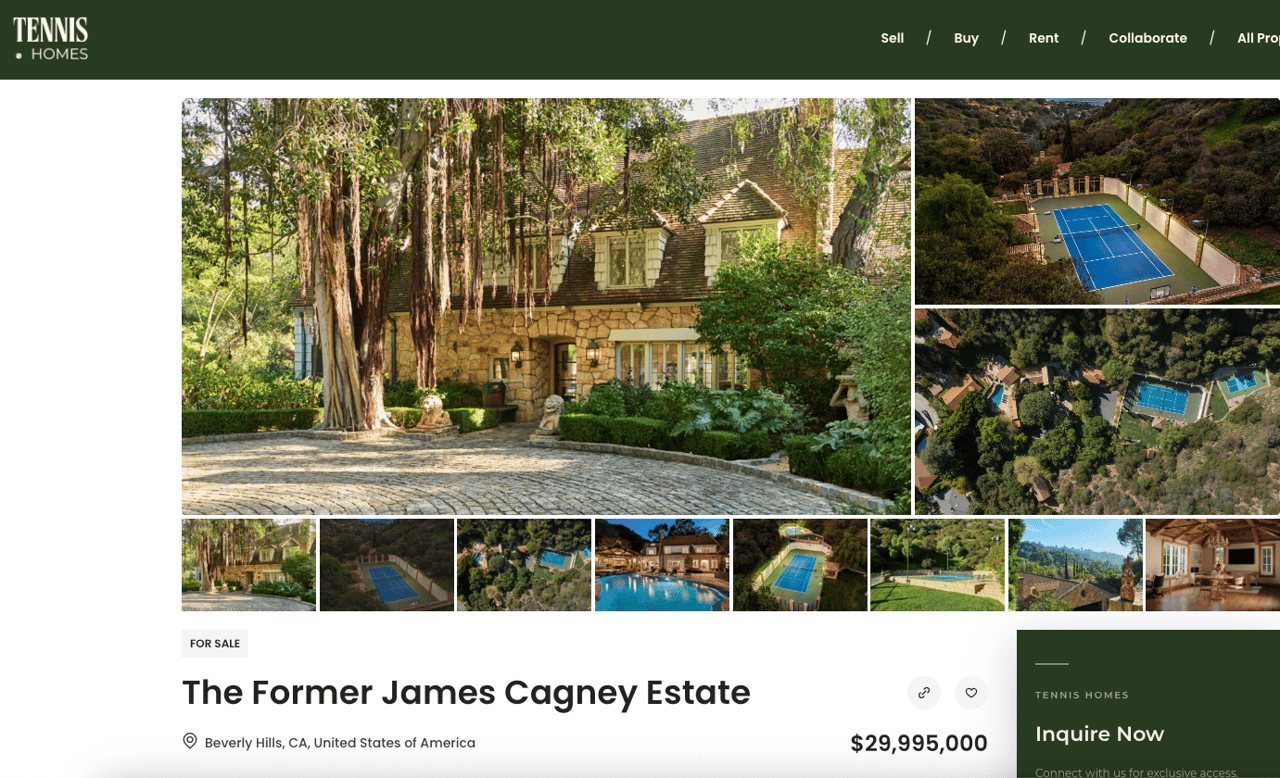 TennisHomes.com x The Former James Cagney Estate