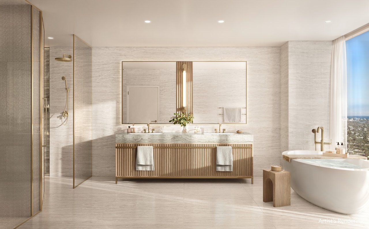 Rendering of Ombelle Bathroom Vanity Tub and Shower