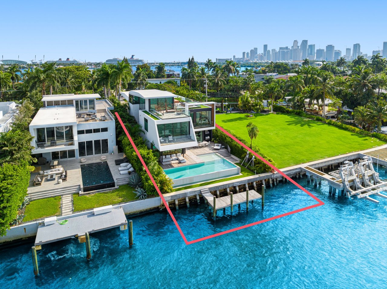 The Modern Miami Beach home was built by Sabal Luxury Builder and was listed by Dora Puig at Luxe Living Realty