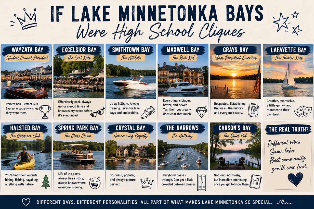 If Lake Minnetoka Bays Were Highschool Cliques