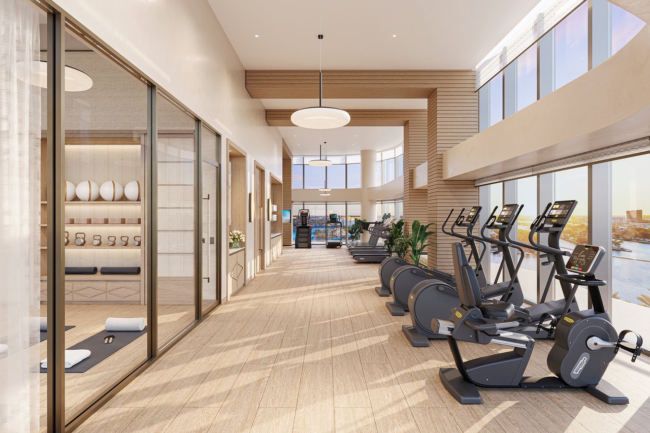 St. Regis Bahia Mar Fort Lauderdale resort fitness center rendering.